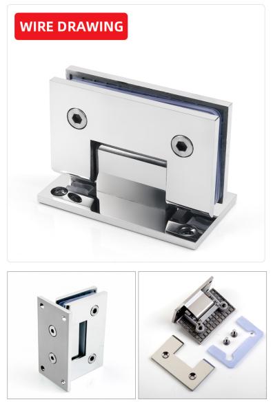 H plaque en acier inoxydable laiton sans cadre pivot mur monté douche porte en verre charnière