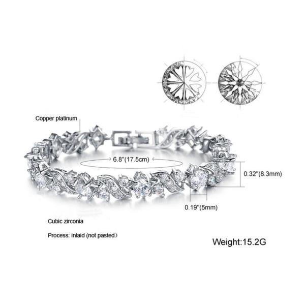 Women's White Gold Plated Clear Cubic Zircon Wedding Jewelry (JDS933)