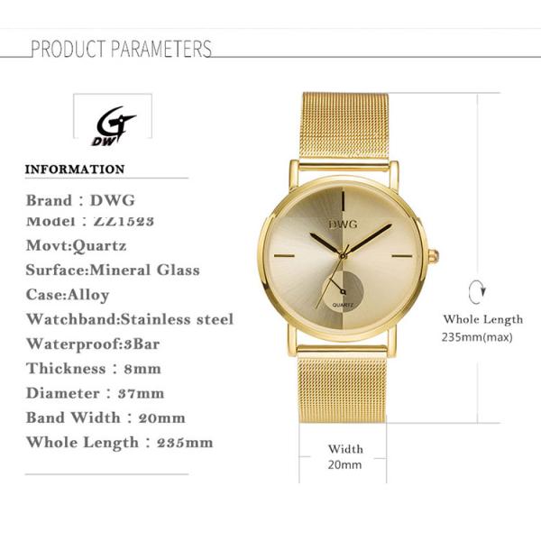 Подарок наручных часов моды случая сплава людей выдвиженческий с диапазоном ремня сетки