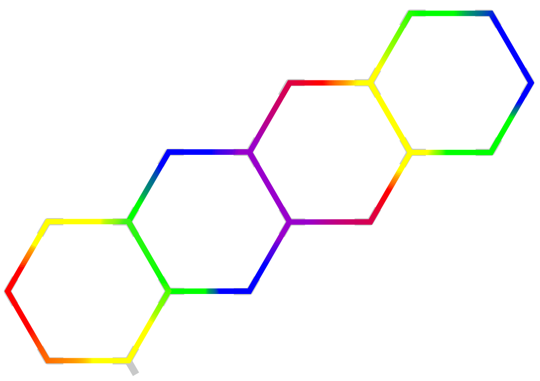 Modular RGB LED Hexagonal Light Honeycomb Panels Perfect for Garage Gym Workshop and Office Ceiling Lighting and Decoration