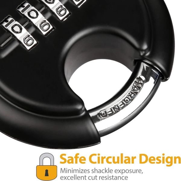 Rarlux Heavy Duty Combination Padlock Zinc Alloy 70mm with 4-Digit Password Waterproof Hardened Shackle