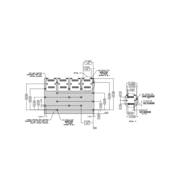 1 * 4 Cage Ports SFP Optical Connector Pipes Fiber Plug SFP Module Connector
