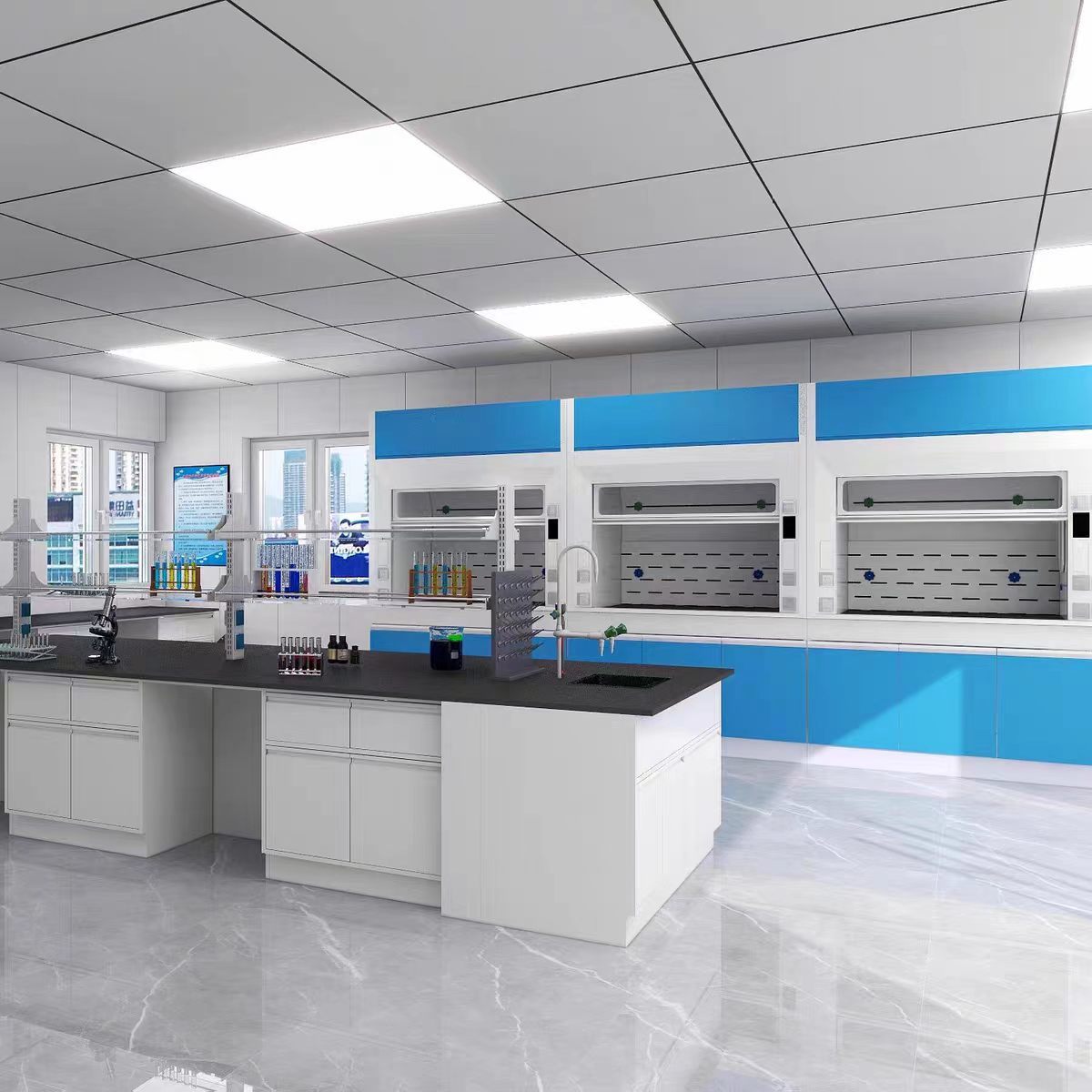 Chemical Resistant Phenolic Resin Laboratory Countertops 15mm / 20mm / 25mm Thick Lab Bench Countertop