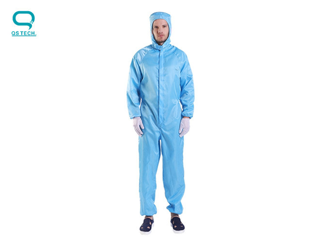 Coverall ESD чистой комнаты решетки 2.5mm одежда Onesies противостатического с капюшоном