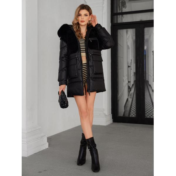 Funcionalidad de la capa baja biológica La capa de piel de zorro real Lavadora de la máquina Instrucciones de cuidado para niñas y mujeres