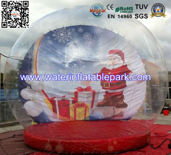 Festival Christmas Snow Inflatable Bubble Ball Tent Clear Dome Tent , Portable