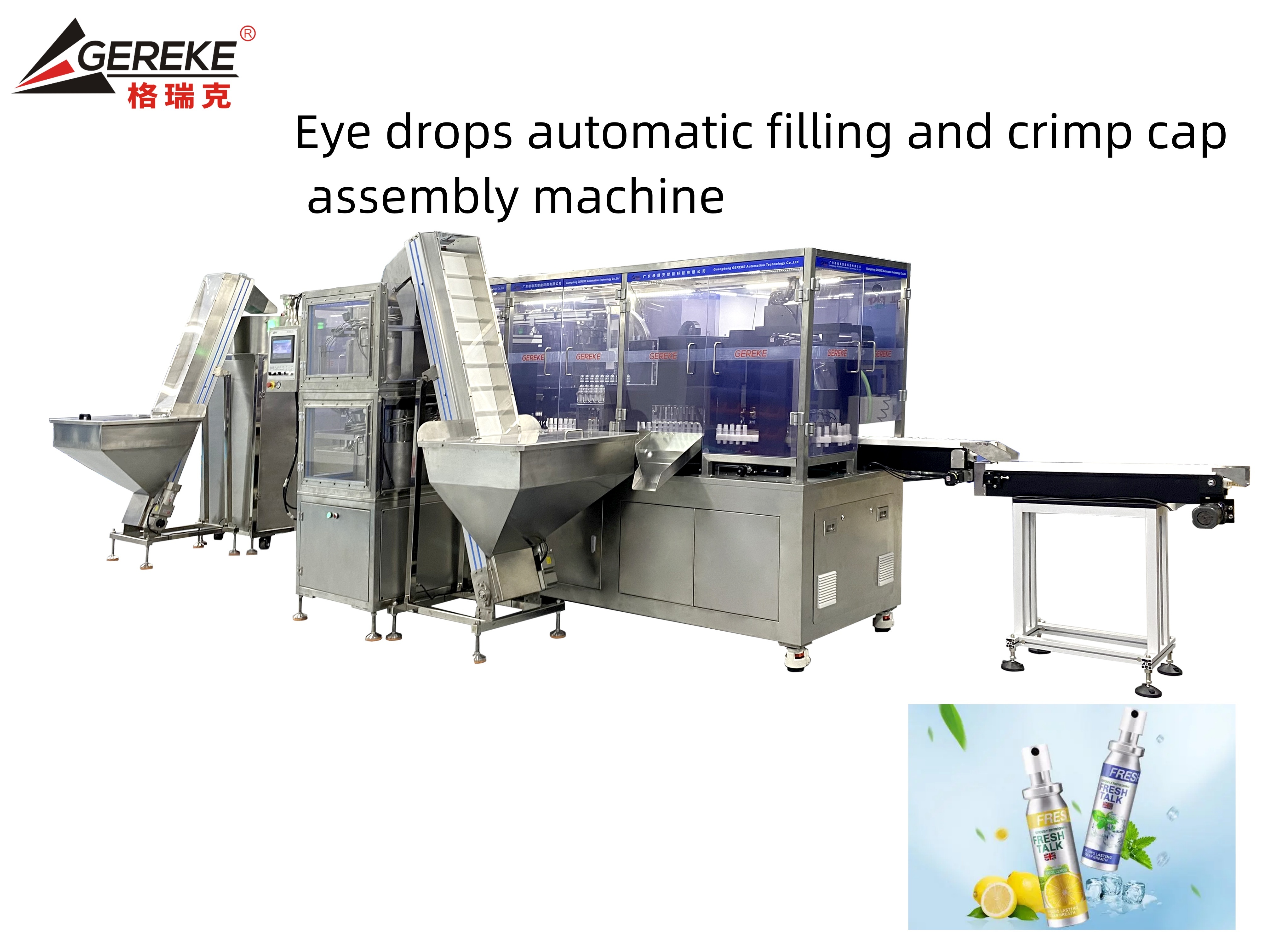Aluminum Bottle Sprayer Cap Crimp Automatic Assembly Machine Medical Oral Spray Filling