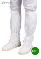 A sala de limpeza Footware esteriliza sapatas reusáveis da bota na oficina farmacêutica