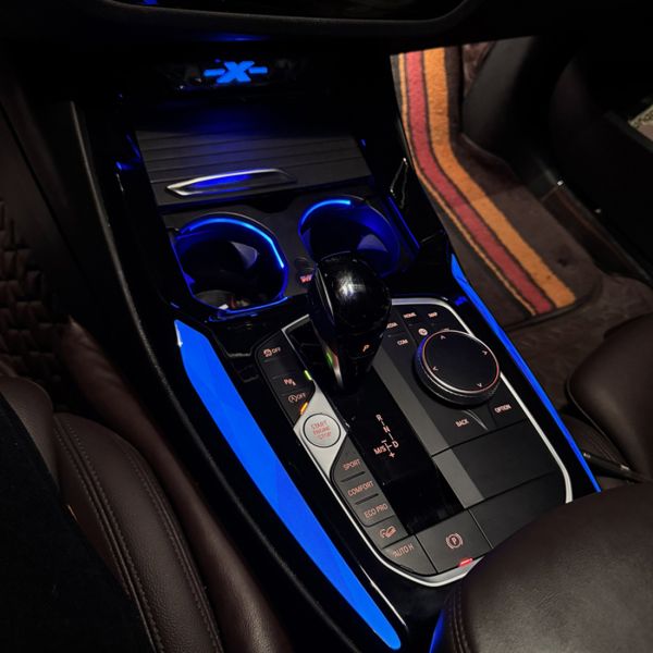 BMW Crystal Center Console Ambient Light Strips with OEM-matched Design and Plug and Play Installation for Multi-Color Ambient Lighting