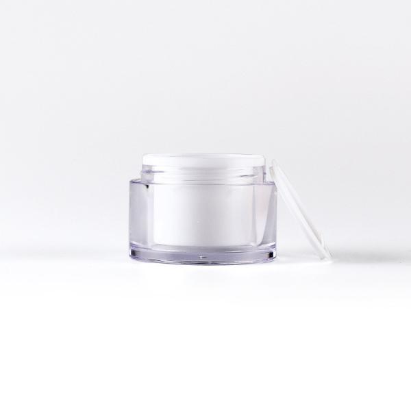 Eco friendly Cylinder Round Plastic Makeup Jars , Clear Empty Face Cream Jars