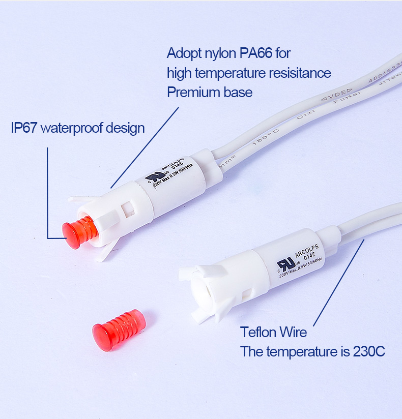 High Brightness LED Indicator Lamp Supporting Voltages From 2V to 250V for Electrical Systems with UL KEMA Certification