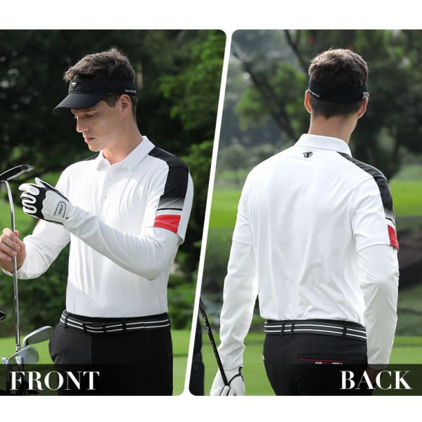 Custom Men Long Sleeve Golf T-Shirt Quick Dry Stretch Performance Athletic Tee Custom Logo OEM