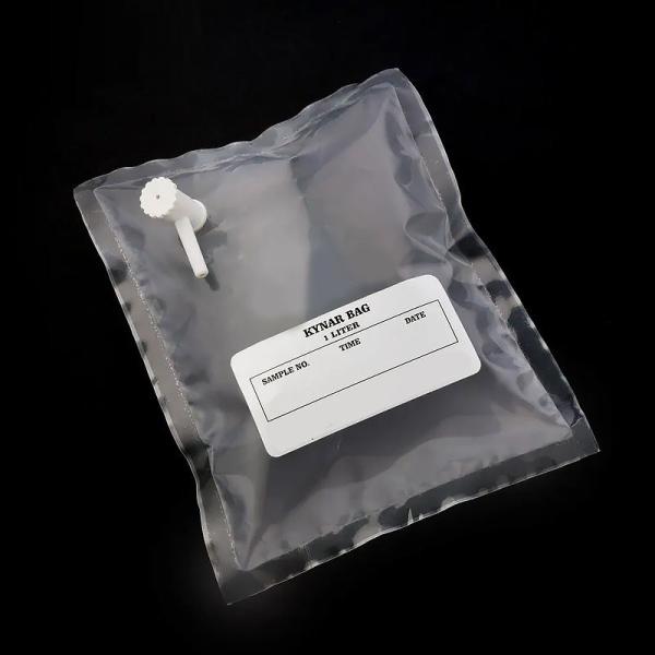 Tedlar PVF Gas Sampling Bag 0.5L 1L 3L - Pack Of 10 - Air Sampling Bag - Polypropylene/Stainless Steel/PTFE Fitting