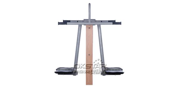 outdoor exercise equipment park wood double pendulum