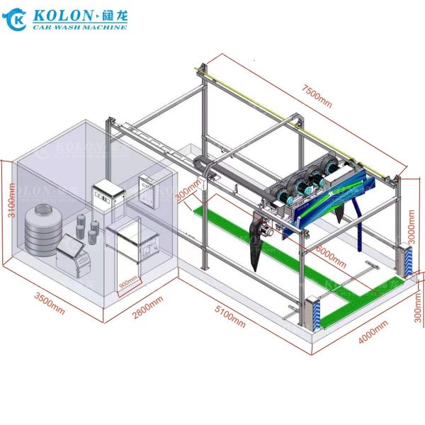 Автоматическая бесконтактная бесконтактная бесконтактная машина для стирки автомобилей KL360 Premium 22kw Водяной насос, 33kw Сушилка воздуха