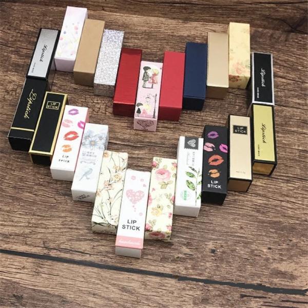 Водоустойчивой бумажной верхняя часть молнии подарочных коробок выбитая косметикой упаковывая для губной помады