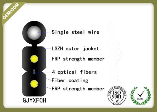 GJYXCH 4core Single Mode Outdoor Fiber Optic Cable with FRP messenger wire