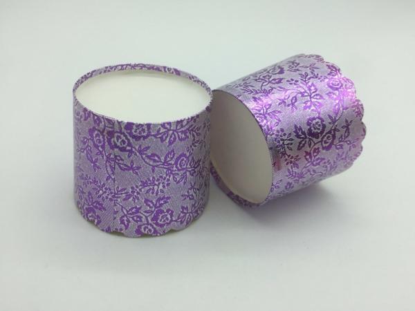 Round Shape Aluminum Baking Cups Laser Cutting Cupcake Liners Muffin Purple Color