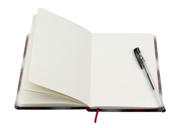 Hardback  Custom Diary Book Cotton Fabric Grey Paper Stylish Decoration