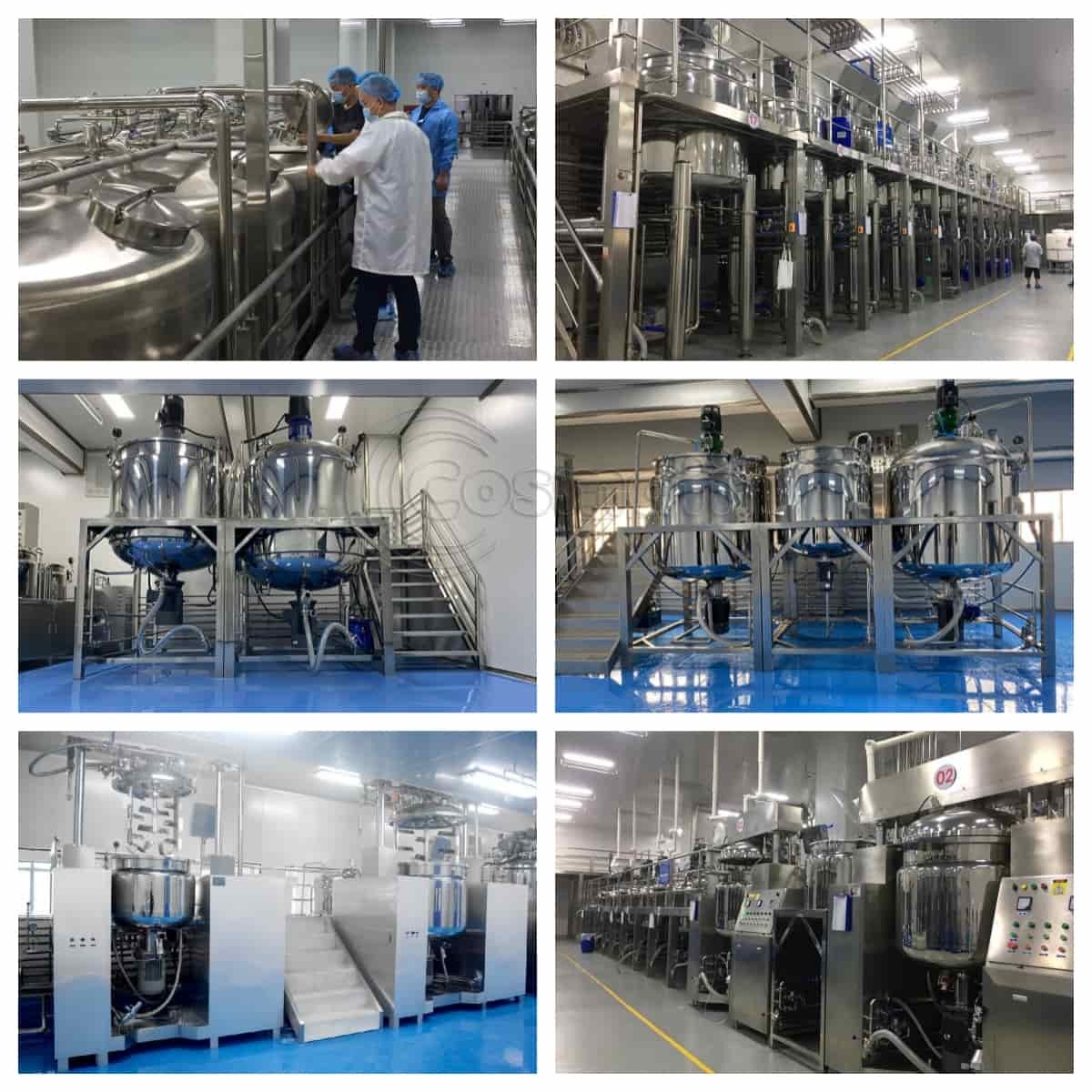 Cosmetic Lotion Vacuum Homogenizing Emulsifier Mixer Small Scale Fixed