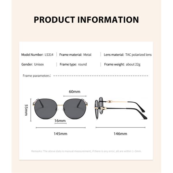 La ronda al aire libre de la protección solar polarizó el marco metálico ultravioleta de 400 gafas de sol