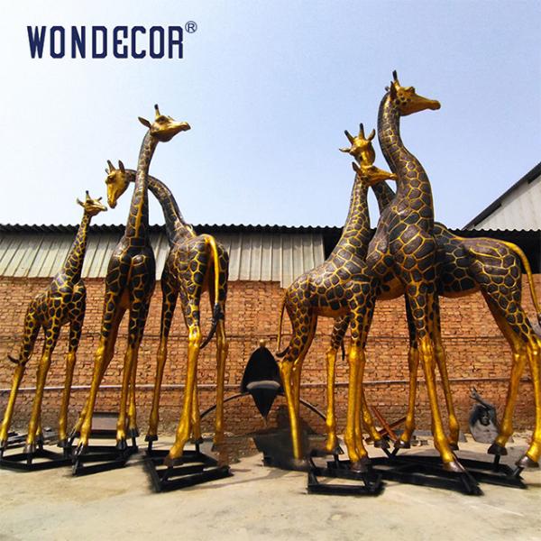 Estatuas de fundición al aire libre esculturas de jirafa de bronce para jardín