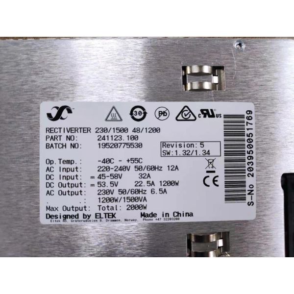 Eltek DC AC Inverter Rectiverter Module with 115V/750VA 48V/600W High Efficiency Power Conversion