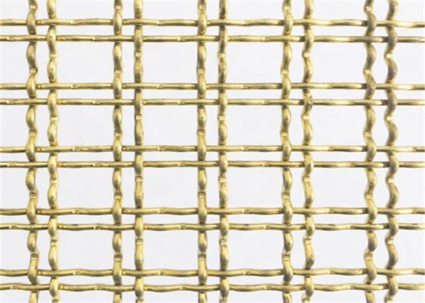 Cabinets Decorative Brass 2.5mm Crimped Wire Mesh