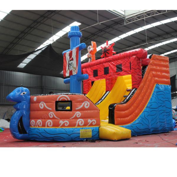 Highly Durable Popular Inflatable Pirate Ship Water Slide Jumping Castles With Prices