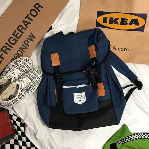 Japan and South Korea UL ZZAG leisure Joker contrast color backpack large capacity simple personality cool student bag