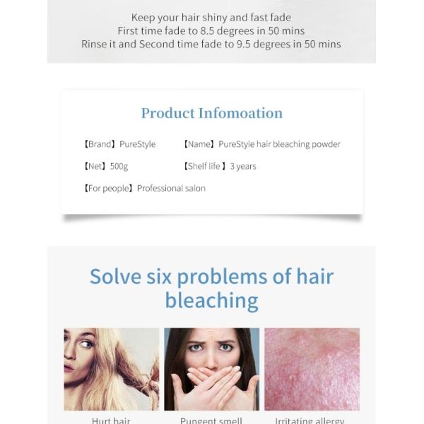 500ml Blue Hair Bleaching Powder Mix At 1:2 Ratio Dust Free OEM Available Factory Wholesale