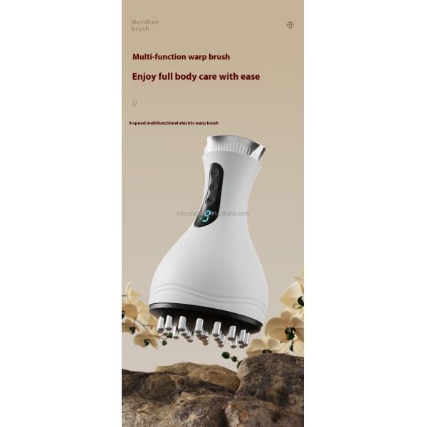 Electric Meridian Brush Body Massager For Cellulite Scraping Therapy Combined With Massage Deep Stimulation Of Subcutaneous Fat Layer