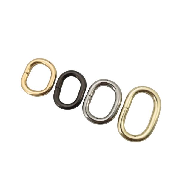 Gunmetal Handbag Rings Hardware SUS304 Stainless Steel D Round Ring Non Welded