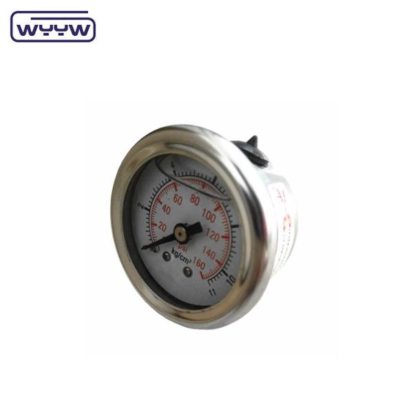 40mm ceneter volta OEM 1/4 bsp npt 1,5 polegadas rosto glicerina preenchido manômetro de pressão
