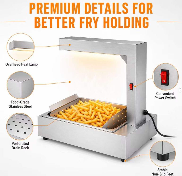 Commercial Electric French Fry Warmer Stainless Steel Chip Warmer