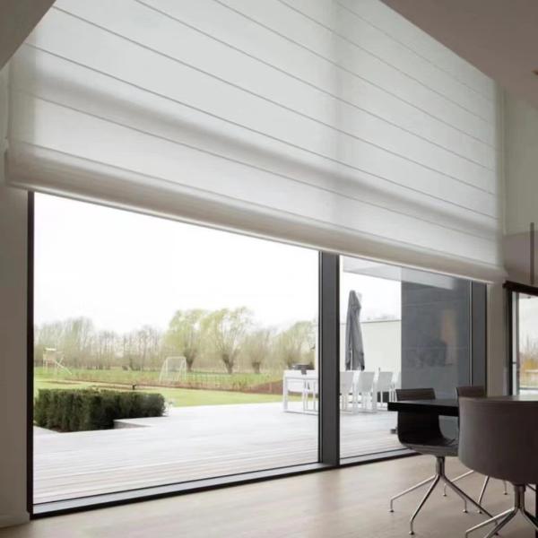 White Gentle Roman Shade Style Curtains For Hospital Office Hotel