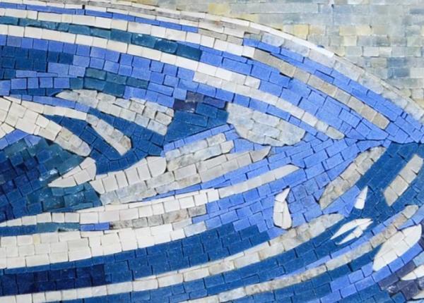 Waterdrop Ruffle Marble Mosaic Outdoor Wall Art Handmade Craft Mirror Patterned Mosaic Tiles