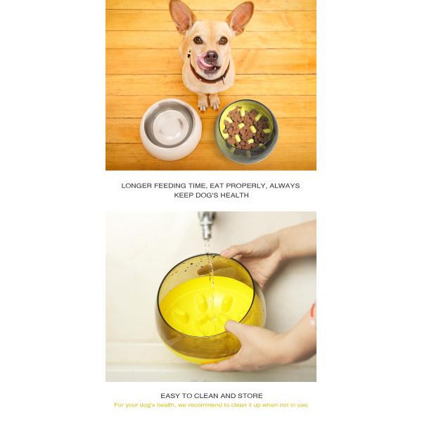 Pet Slow Dog Food Training Bowl Spill Proof Slow Eating Dog Bowl 19*19*13.5cm