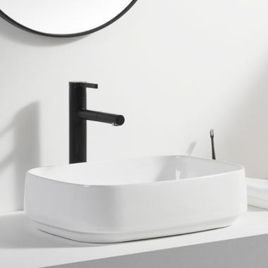 Handmade Ceramic Marble Wall Mounted Basin Modern Design Wall Hung Hand Wash Sink for Hotel Bathroom Use
