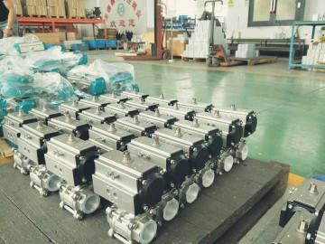 Thread WCB Stainless Steel Pneumatic Ball Valve With Pneumatic Actuator