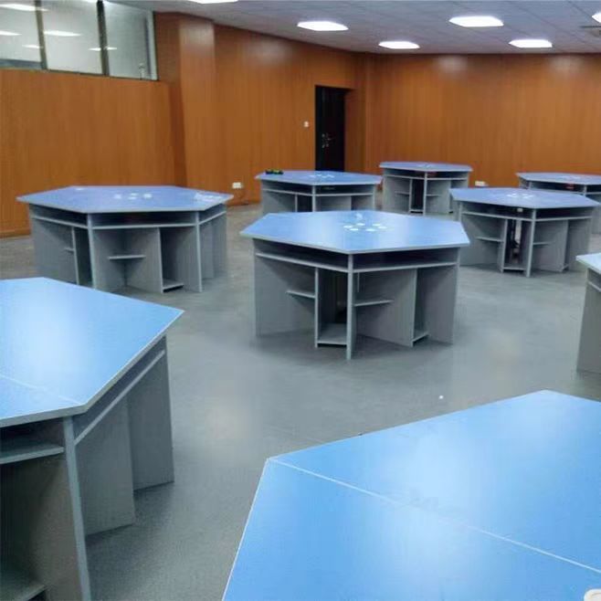 Chemical Resistant Biology Lab Table Modular Student Table And Chair Hexagonal