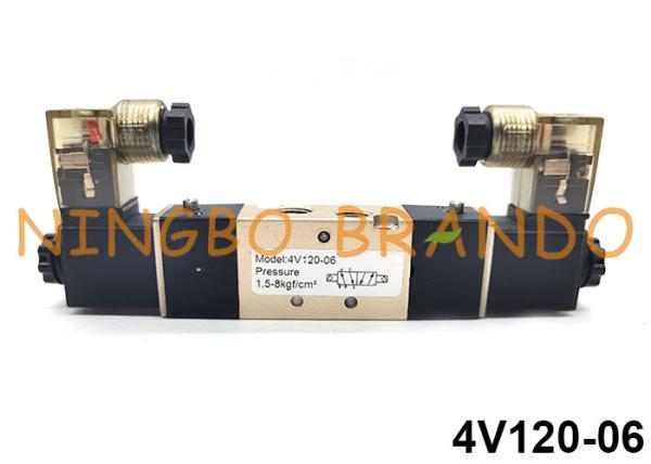type manière pneumatique 24VDC 220VAC de 4V120-06 Airtac de la vanne électromagnétique de bobine de double 5/2