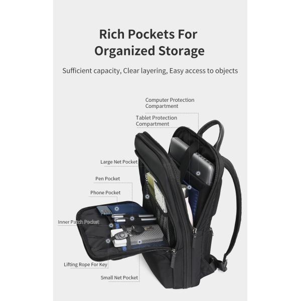 18L Business Travel Laptop Backpack Multifunction Anti Theft Mochila Daily