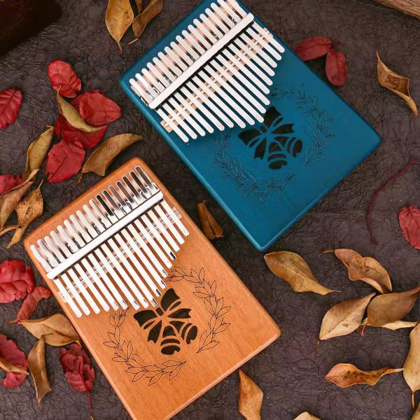 17-KEY Kalimba Piano de pulgar de madera para niños y adultos Principiantes Caja de música portátil Regalo de logotipo personalizable