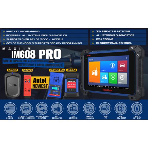 Autel MaxiIM IM608 PRO Полная версия Плюс аксессуары IMKPA с бесплатным G-Box2 и поддержкой APB112