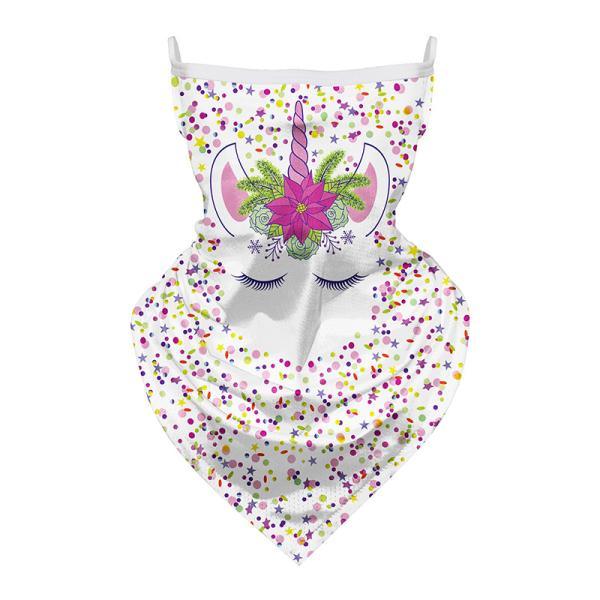 Children Cartoon Unicorn Breathable Head Scarf Bandanas With Ear Loops Sunproof