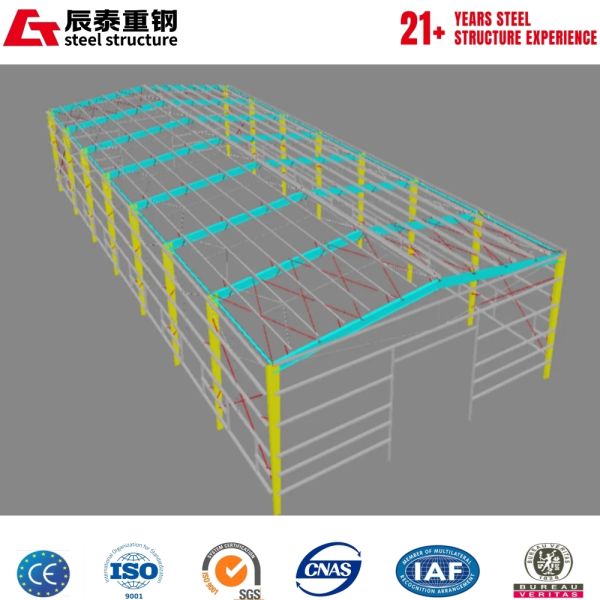 Pillarless Space Insulation Energy-Saving Steel Structure For Warehouse
