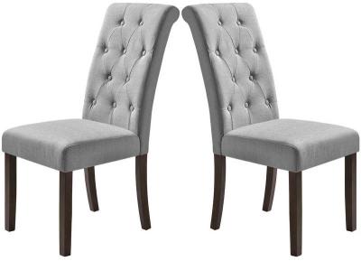 Tomile Gray Tufted Dining Chairs Set da tela de 2/estofamento que janta cadeiras