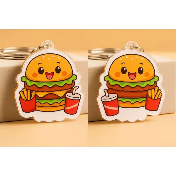 Wholesales Holographic Keychain Lenticular Acrylic Key Chain Custom Key Ring Acrylic Charms Custom Acrylic Keychain