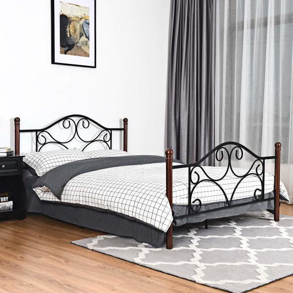 OEM Fashion Furniture King Size Iron Bed Electrostatic Powder Coating